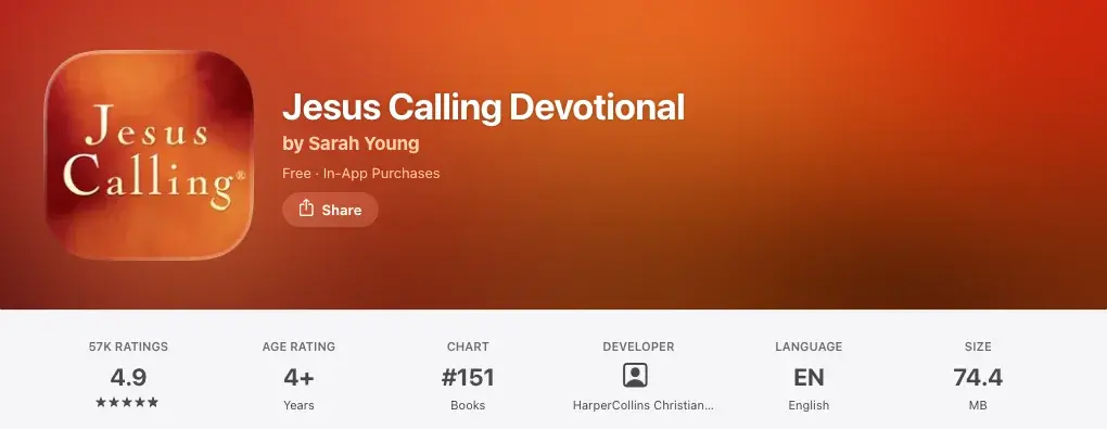 Jesus Calling on the App Store